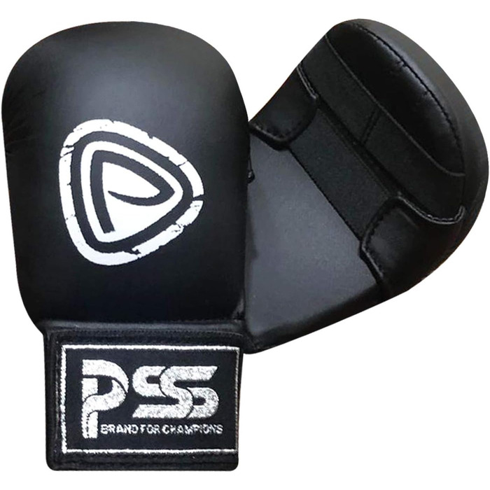 Дитячі рукавички для карате без пальців, захист для карате, юніорські, без великого пальця, зі штучної шкіри, чорні, сині, червоні, розмір S, чорні