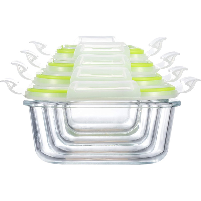 Набір скляних контейнерів для зберігання їжі GENICOOK Скляний контейнер/ланч-бокс/коробка для зберігання - не містить BPA та схвал