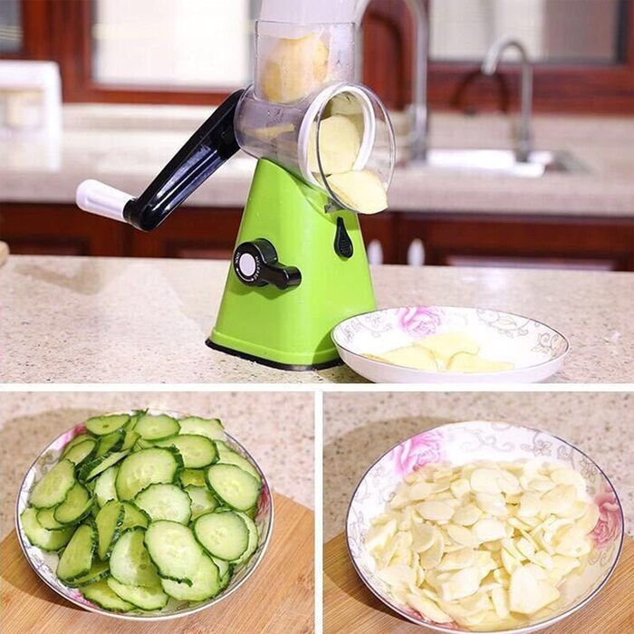 Терка для овочевого сиру GERALD, ротаційний подрібнювач, ручний подрібнювач салату Ручна багатоцільова терка 2 леза C