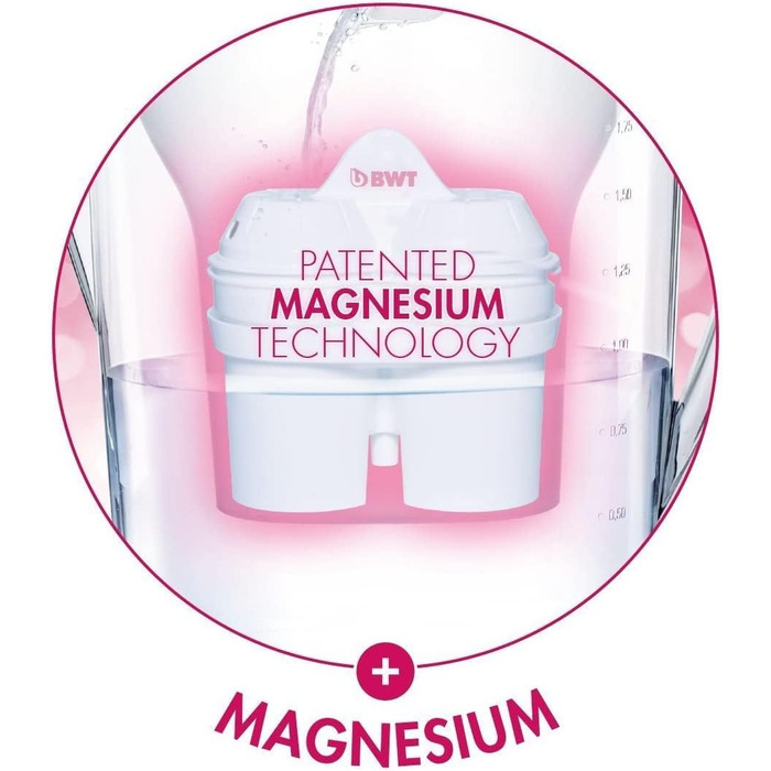 Картриджі фільтра для води з мінералізованою магнієм BWT, пластикові, білі, 6 шт. (1 упаковка), 6 шт.