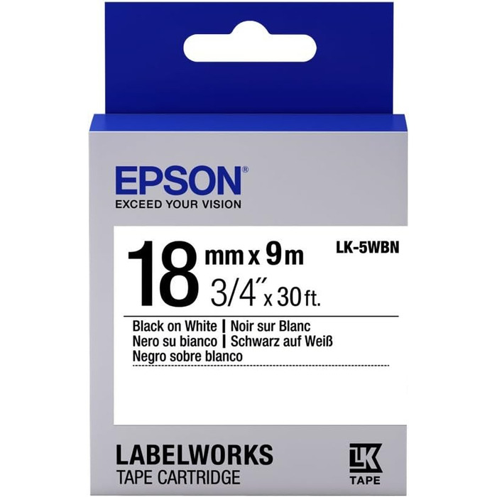 Стрічка EPSON LK-5WBN біла/чорна