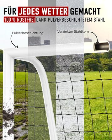 Футбольні ворота для дітей та дорослих Надзвичайно стабільні, стійкі до іржі футбольні ворота для саду Включає ґрунтові анкери Міцні футбольні ворота для вулиці Футбольні ворота для дитячих садів Ворота 3 розмірів 240x160 см