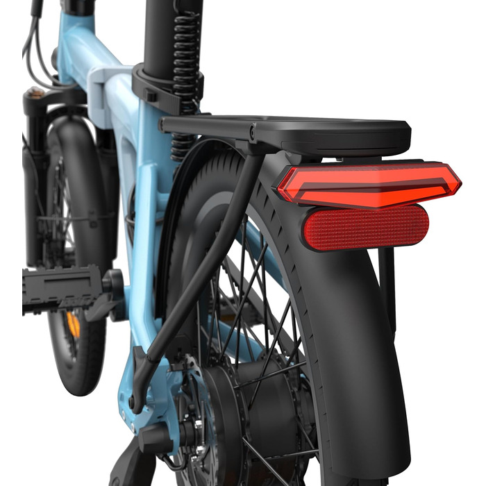 Складаний електровелосипед, ремінний привід, міський велосипед, автоматична 3-швидкісна внутрішня втулка, задній двигун, електровелосипед для жінок/чоловіків, схвалено німецькими правилами дорожнього руху (StVZO), синій, 20Ultra