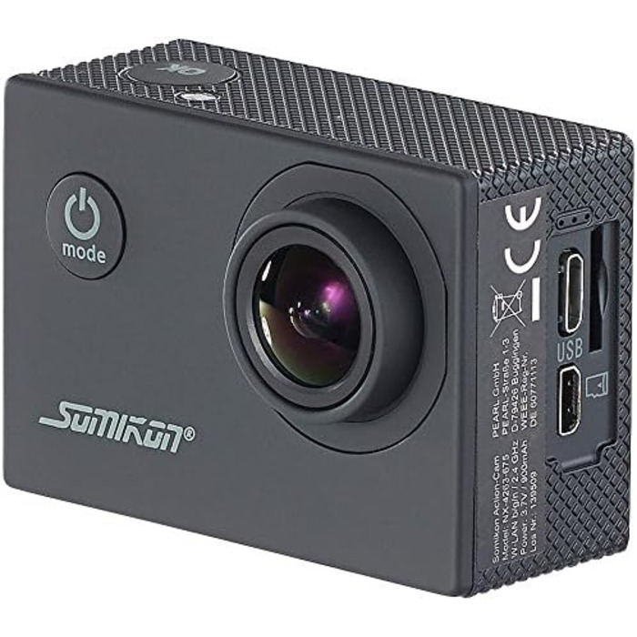Мотоциклетна камера Somikon екшн-камера початкового рівня 4K, WLAN Full HD (60 кадрів/с) із підводним корпусом (Action Cam 4K 60 кадрів/с, Action Camera 4K, Actioncam мотоцикл)