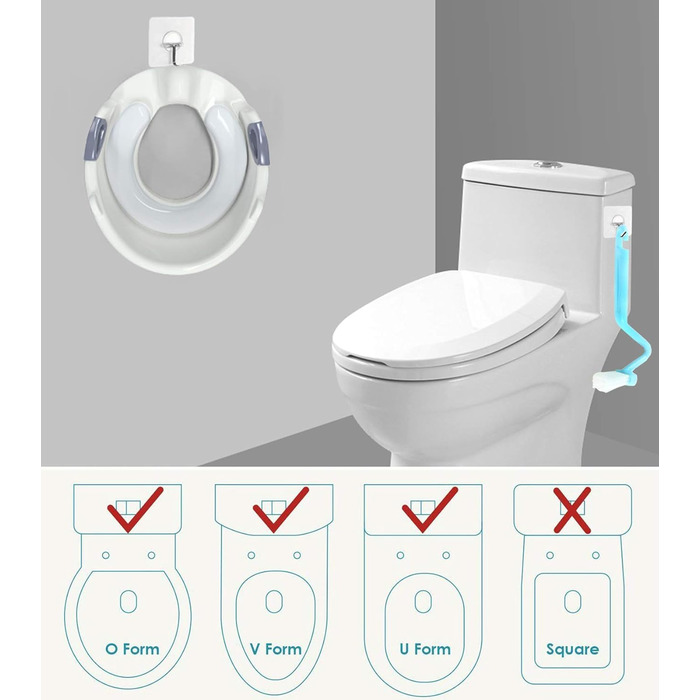 Дитяче сидіння для унітазу, для хлопчиків і дівчаток, приблизно від 12 місяців до 7 років, з бічними ручками, з захистом від бризо