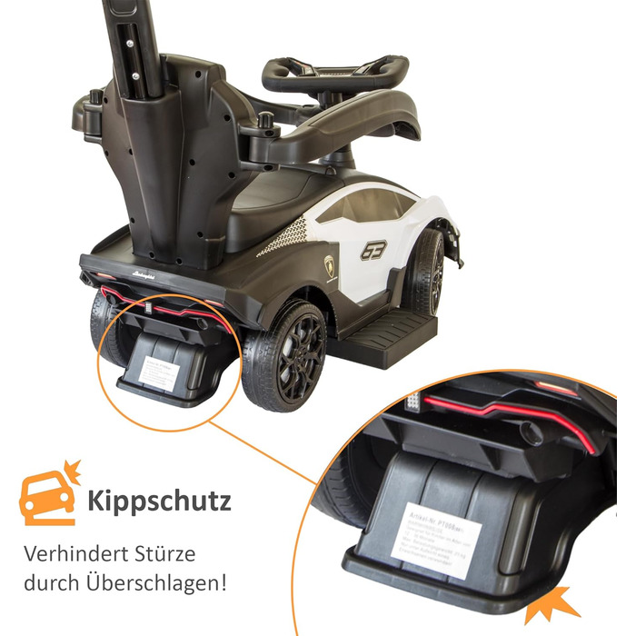 Коляска Lamborghini з штовхачем від 1 року коляска з захисною планкою коляска Lamborghini в білому кольорі можливе керування за до