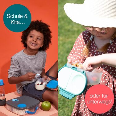 Міні-ланчбокс з 2 герметичними відсіками Ідеально підходить для малюків, дитячих обідів та перекусів Поміщає ціле яблуко Ланчбокс без BPA, колір Смарагдовий ліс