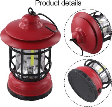 Світлодіодний кемпінговий ліхтар з акумуляторною батареєю, портативний вінтажний кінський ліхтар для походів та кемпінгу, з плавним регулюванням яскравості, 120 120 200 мм, 275 г