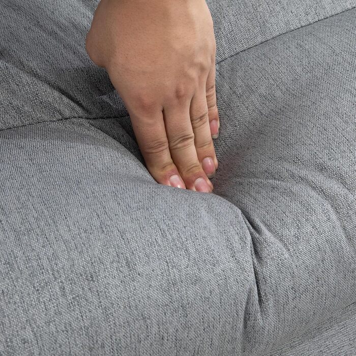 В-1 розкладне крісло/диван з функцією ліжка, вигляд лляного матеріалу, трансформоване гостьове ліжко, м&39яке розкладне крісло/розкладний матрац, підлогове крісло для вітальні/спальні, сірий колір, 3-