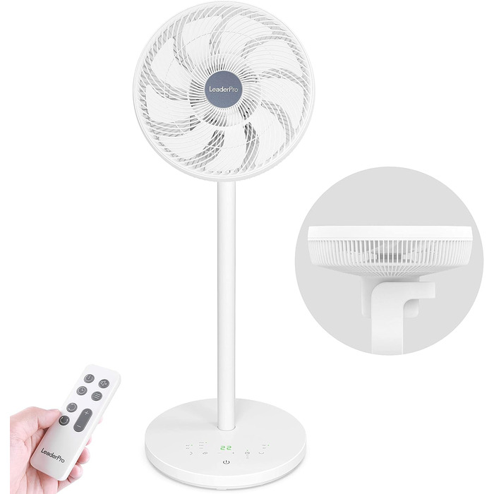 П'єдестальний вентилятор з двигуном постійного струму - вентилятор Тихий 20 дБ 3D коливальний з пультом дистанційного керування/ви