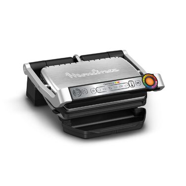 Електрогриль Moulinex Optigrill GI712D для приміщень 6 автоматичних програм, індикатор готовності, антипригарне покриття, для м'яса, риби та овочів