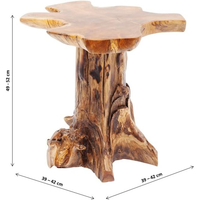 Журнальний столик Kare Design Tree Klein Nature, коричневий, масив тика, стіл для вітальні, журнальний столик, 50x40x40 см (В/Ш/Г)