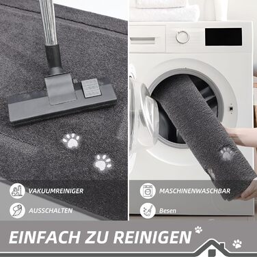 Килимок BEQHAUSE для прихожих, 60 x 90 см, миючий килимок для бруду, нековзний, можна прати в пральній машині, для вхідних і задніх дверей, входів, коридорів, темно-сірий