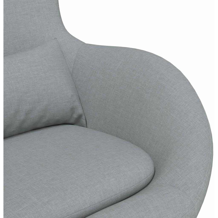 Крісло-яйце світло-сіре 63 x 73 x 90 см Тканина, Вітальня, Сучасне обертове крісло-яйце, Стильні меблі для дому, Елегантне крісло для відпочинку та комфортне рішення