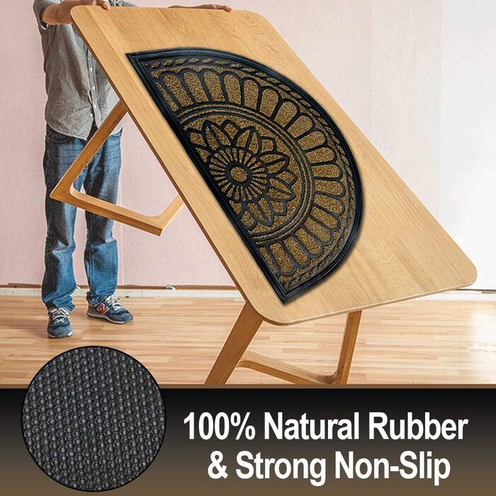 Килимок Mibao 45 x 75 см, нековзний вхідний килимок, міцний килимок, брудозатримуючий килимок з гумовим покриттям для зовнішнього використання, коричневий, 45 x 75 см (прямокутний)