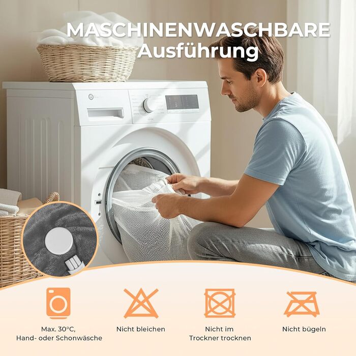 Ковдра з підігрівом CELESTA з автоматичним вимкненням, 160x120 см, 9 налаштувань нагріву, таймер 1-9 годин, фланель, фліс, можна прати в пральній машині - для дивана, ліжка та офісу, темно-сіра, 160 x 120 см