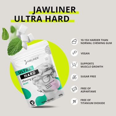 Жувальна гумка для тренування щелепи JAWLINER Hard Fitness Gum (м'ята)