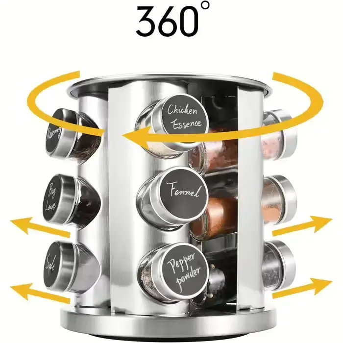 Підставка для спецій на Vialex 12 баночок обертова 21,5 см кругла