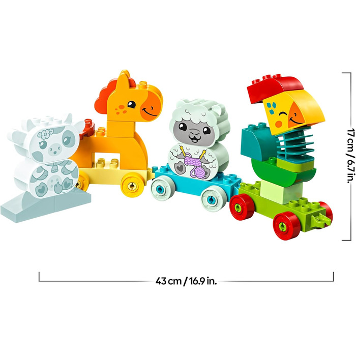 Конструктор LEGO DUPLO Потяг із тваринами, 19 деталей