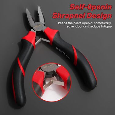 Міні-набір плоскогубців 6 предметів плоскогубці, довгогубці, гострогубці, вигнуті плоскогубці, кусачки та бічні кусачки для електронного ремонту, з сумкою.