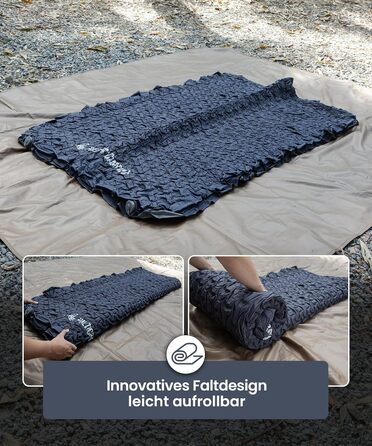 Самонадувальний надувний матрац з високим значенням R, надувне ліжко для 2 осіб, надувний матрац для гостей з мішком-насосом, для кемпінгу, подорожей та використання на свіжому повітрі (132 201 см)