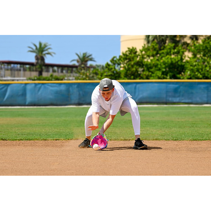 Бейсбольні рукавички Wilson Autumn 2025 A2000 сині/оптично-жовті/рожеві для внутрішнього поля - 11,5 футів для кидка правою рукою