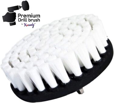 Преміальна щітка для дриля Kornely, надзвичайно м'яка, біла, 13 см для професійного очищення. Не дряпає поверхні. Підходить для чи