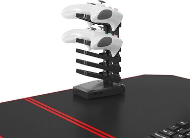 Ігровий стіл sogesfurniture 140 см, ігровий комп&39ютерний стіл для ПК з великим килимком для миші, тримачем для напоїв, гачком для навушників, ST-Eagle-1400BK-BH