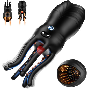 Мастурбатор DVG для чоловіків, чорний, з функцією оральної стимуляції, язичком, 10 режимів вібрації