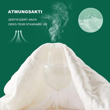 Наматрацник BEDLORE 180x200 см, водонепроникний дихаючий наматрацник з глибокими кишенями 40 см, сертифікований Oeko-TEX, тихий та еластичний (білий) Білий 180x200 см