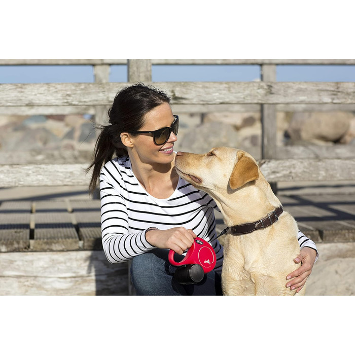 flexi® Classic L Harness 8 м чорний, висувний повідець для собак до 50 кг