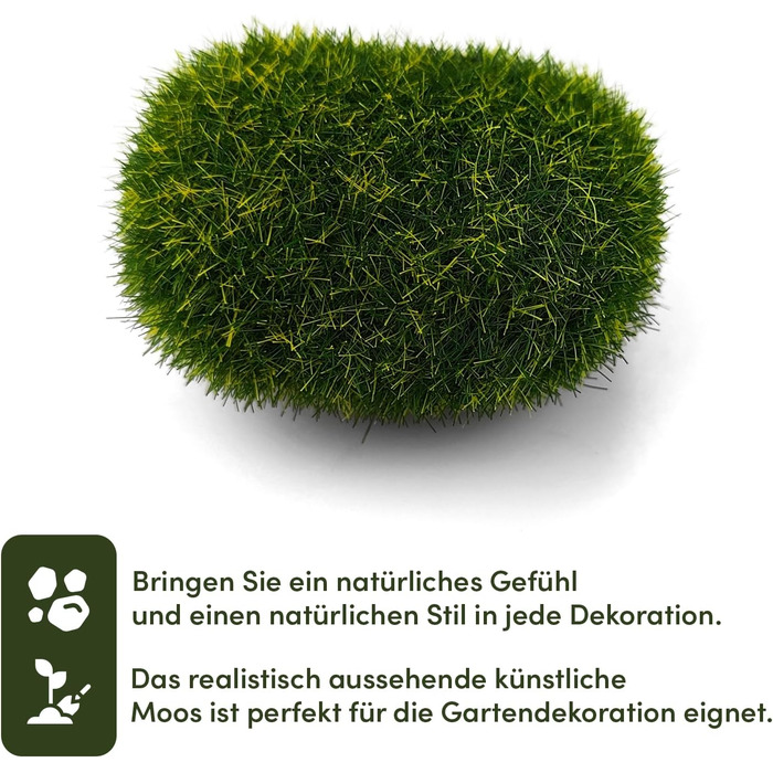 Мохові камені штучний зелений декор штучний мох кульки декор мохові кульки мох камені декор штучні камені зелені рослини декор для садових тераріумів декоративні камені мохові камені штучний мох, 8 шт.