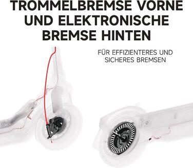 Електросамокат з допуском до експлуатації в Німеччині, запас ходу 55 км в еко-режимі, запас ходу 47 км в спортивному режимі, передня та задня підвіски, двигун потужністю 800 Вт, складається, 17,9 кг, 10-дюймові шини, IPX5, 3 Pro D
