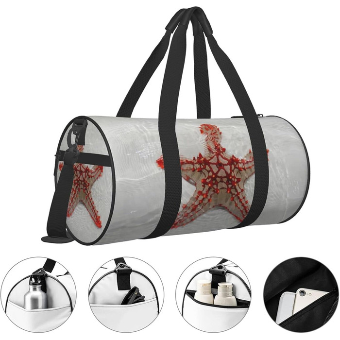 Дорожня сумка-циліндр, червона на тлі піщаного моря, спортивна сумка для чоловіків та жінок, сумка-мішок, спортивна дорожня сумка