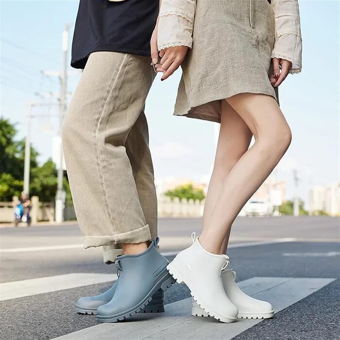 Чоловічі гумові чоботи, водонепроникне взуття для активного відпочинку, зносостійке пластикове взуття, бавовняні теплі короткі гумові чоботи, колір 1, розмір ЄС 41