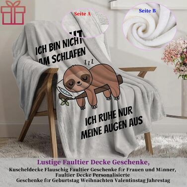 Подарунок на день народження для жінки, ковдра з лінивцем 150x200 см. Смішні подарунки для жінок та чоловіків, подарунок на день народження для мами, дівчини, дружини, дівчини, сестри, колеги, м&39яка ковдра 150*200 см.