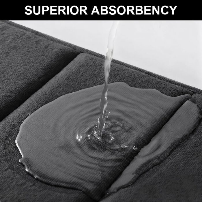 Комплект килимків для ванної кімнати, 3 предмета, килимок для ванної з нековзною підкладкою, м&39який килимок для душу, килимок, що миється та швидко сохне, для душу, туалету та ванни, 50x80 U-подібний 50x60 40x60 см (чорний)