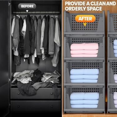 Комплект органайзерів для гардеробу з 4 предметів, компактний органайзер для гардеробу, багатофункціональний складний ящик із шухлядами, для спальні, кухні, ванної кімнати, офісу, гардеробу (темно-сірий)