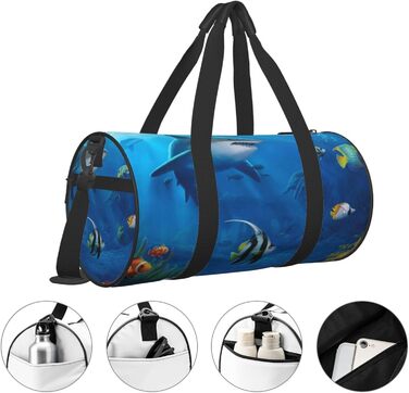Спортивна сумка-мішок для подорожей Підводний світ, чорна, універсальний розмір, дорожня сумка на ніч