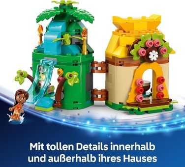 Моана 2 Розваги на острові Моани - Іграшка з 2 мініфігурками, ігровим будиночком, водною гіркою та аксесуарами - Дитячий ігровий набір - Подарунок на день народження для дівчаток віком від 5 років - 43260