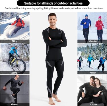 Чоловіча термобілизна, комплект зимової лижної білизни, функціональна білизна, тепла, м&39яка, дихаюча, термомайка, термотруси для чоловіків, розмір S, сірий