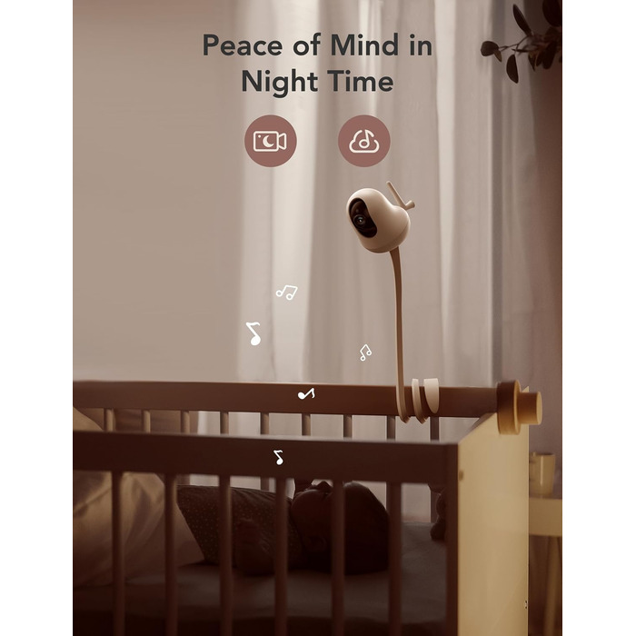 Відеоняня з камерою 5 дюймів, відеоняня з камерою без Wi-Fi, радіоняня з акумулятором 4000 мАг, нічне бачення 720P HD, двосторонні