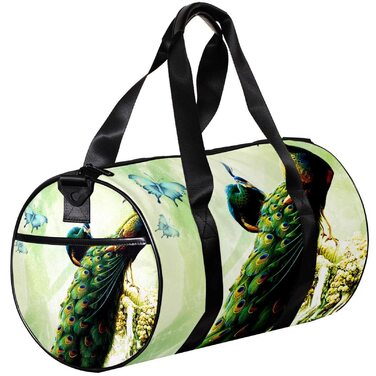 Спортивна сумка, компактна дорожня сумка, сумка для фітнесу та шопінгу (йога, тренування), з дизайном Дерево-Метелик-Павич, сумка для активного відпочинку, ручна поклажа