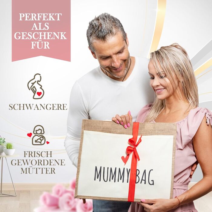 Затишна сумка з джутової тканини подарунок для мами, майбутньої мами або вагітної. Велика сумка для покупок з рафії джутова сумка