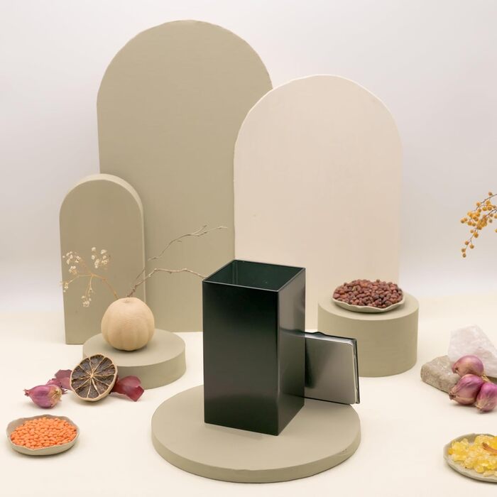 Квадратних металевих герметичних банок для зберігання/чаю, приблизно для 150 г чаю Ерл Грей 12,8 x 6,8 x 6,8 см (В, Ш, Г) також ідеально підходять як банки для кави або спецій 6 x M, 6