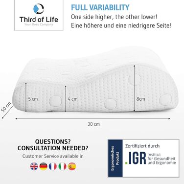 Ортопедична подушка Third of Life для водяних ліжок NINAR, в'язка подушка для шиї з піни з пам'яттю, подушка для підтримки шиї з т