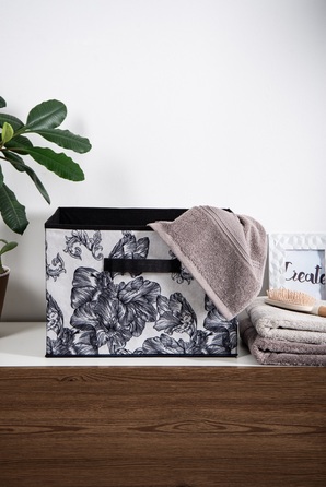 Кошик Idea Home NP-103R Anthracite Flowers 38x27x27 см (7058549)