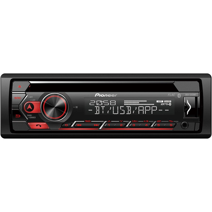 Автомагнітола 1DIN CD-тюнер з RDS Bluetooth MP3 Вхід USB та AUX Система гучного зв'язку Додаток Smart Sync 13-смуговий еквалайзер Керування iPod, 420BT