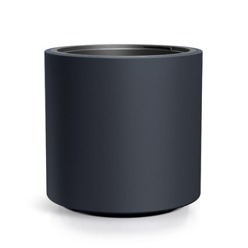 Пластиковий квітковий горщик Spetebo XL, круглий, прямої форми - 47 x 44 см - дизайнерський квітковий горщик антрацитового кольору з посадковою вставкою - кашпо, ваза для квітів, садове кашпо, велике - Модель 2 / 47 x 44 см