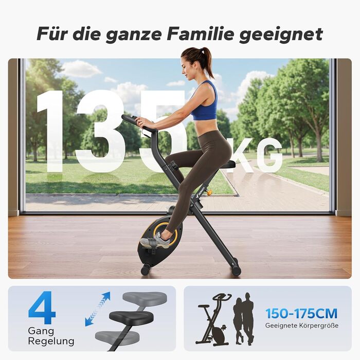 Велотренажер складаний MERACH Heimtrainer (жовтий)